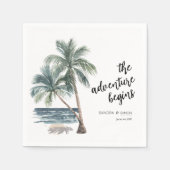 Hochzeitslittschuhe mit tropischen Palmen Serviette (Vorderseite)