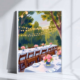 Hochzeitslocation Aquarellmalerei Floral Botanisch Poster