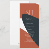 Hochzeitslogo Bio Terracotta Dinner Menu Feiertagskarte (Vorne/Hinten)