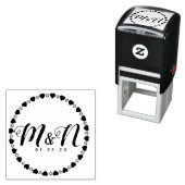 Hochzeitslogo Doppeltes einfaches Trimmherz HandGe Permastempel (Beispiel)