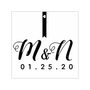 Hochzeitslogo Minimalistisch Heart Solid Bar Permastempel
