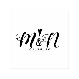 Hochzeitslogo Rustikales, leicht Gezeichnet Herz Permastempel