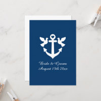 Hochzeitslogos für nautische Anker in Navy und Wei