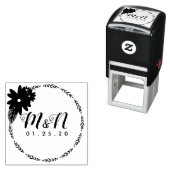 Hochzeitslogos: Grüne Blumenstrauß Permastempel (Beispiel)