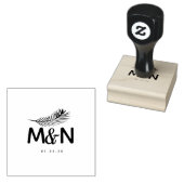 Hochzeitslogos Tropischer Palmblättriger Gummistempel (Stempel)