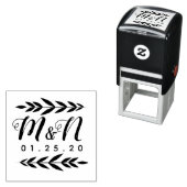 Hochzeitslogos Verzierung Grüne Dekoration Permastempel (Beispiel)