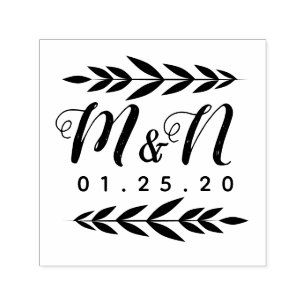 Hochzeitslogos Verzierung Grüne Dekoration Permastempel