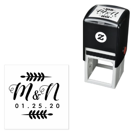 Hochzeitslogos Verzierung Grüne Ornament B Permastempel (Beispiel)