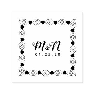 Hochzeitsloinie Art Heart Geo Decor HandGezeichnet Permastempel