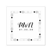 Hochzeitsloinie Art Heart Geo Decor HandGezeichnet Permastempel (Design)