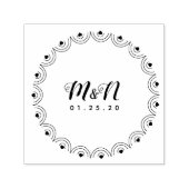 Hochzeitsloinie Art Heart Geo Round Hand Gezeichne Permastempel (Design)