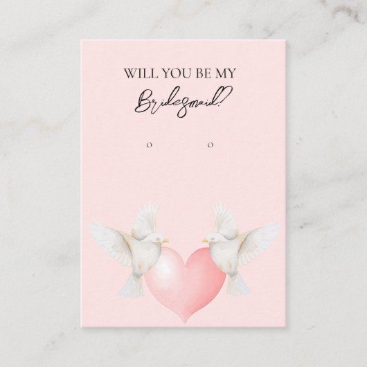 Hochzeitslove Bird Bridesmaid Earring Display Card Visitenkarte (Vorderseite)