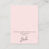 Hochzeitslove Bird Bridesmaid Earring Display Card Visitenkarte (Rückseite)