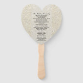 Hochzeitslüfter - Fab des White Gold Glitzer Fächer (Rückseite)