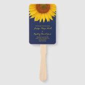 Hochzeitslüfter für Blaugelbe Sonnenblumen Fächer (Vorderseite)
