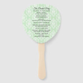 Hochzeitslüfter für hellgrüne BlumenDamaskus Fächer (Rückseite)