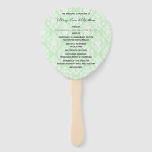 Hochzeitslüfter für hellgrüne BlumenDamaskus Fächer (Vorderseite)