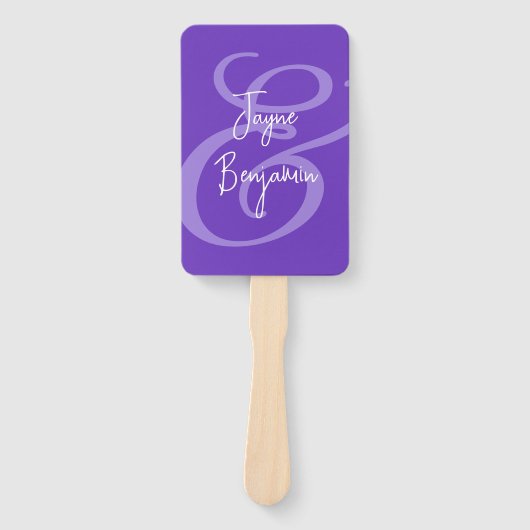 Hochzeitslüfter haben und halten Sprichwort Lila Fächer (Vorderseite)