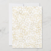 Hochzeitsluxuriöse Vintage Weiß und Gold Einladung (Rückseite)