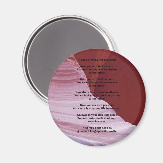 Hochzeitsmagnet Apache Segen Feel keine Runde Magnet (Vorderseite/Rückseite)