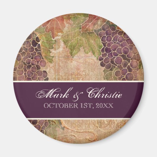 Hochzeitsmagnet für gealterte Trauben Magnet (Vorne)