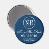 Hochzeitsmagnet in Navy Save the Date Magnet (Vorderseite/Rückseite)