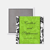Hochzeitsmagnet mit schwarzem/kaltem grünem Blumen Magnet (Vorderseite/Rückseite)