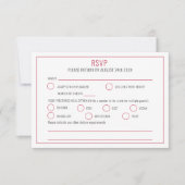 Hochzeitsmahl in Bougainvillea RSVP Karte (Vorderseite)