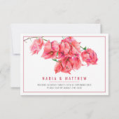 Hochzeitsmahl in Bougainvillea RSVP Karte (Rückseite)