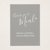 Hochzeitsmahlenskript-Text graue kleine Karten (Vorderseite)