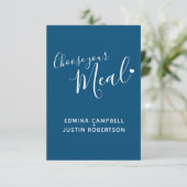 Hochzeitsmahlensortiment mit Skript für blaues Geh Begleitkarte (Stehend Vorderseite)