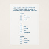 Hochzeitsmahlensortiment Skript-Text blaue kleine  (Rückseite)