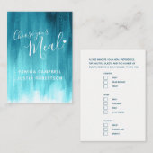 Hochzeitsmahlwahl Aqua aquamarin art Karte (Vorne/Hinten)