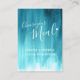 Hochzeitsmahlwahl Aqua aquamarin art Karte