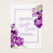 Hochzeitsmahlwahl lila Karten (Vorderseite)