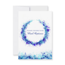 Hochzeitsmahlzeit - Auswahl an blauen Splash-Karte