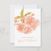 Hochzeitsmahlzeit Pfirsichkarten RSVP Karte (Vorderseite)