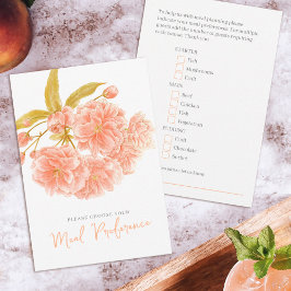 Hochzeitsmahlzeit Pfirsichkarten RSVP Karte