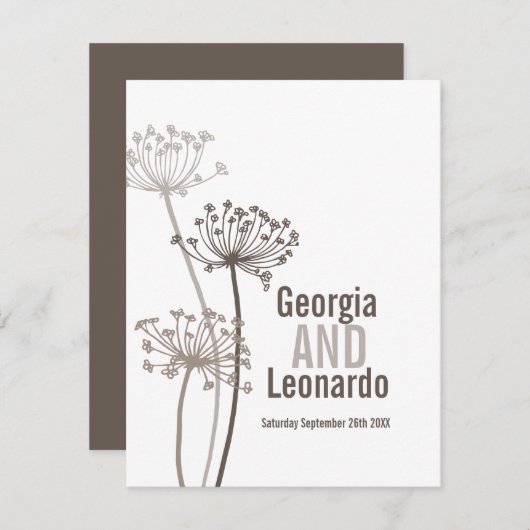 Hochzeitsmahlzeit Präferenz Kirschbraun Begleitkarte (Vorne/Hinten)