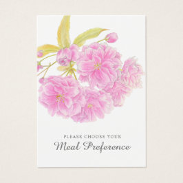 Hochzeitsmahlzeit Präferenz rosa Blumenkarten