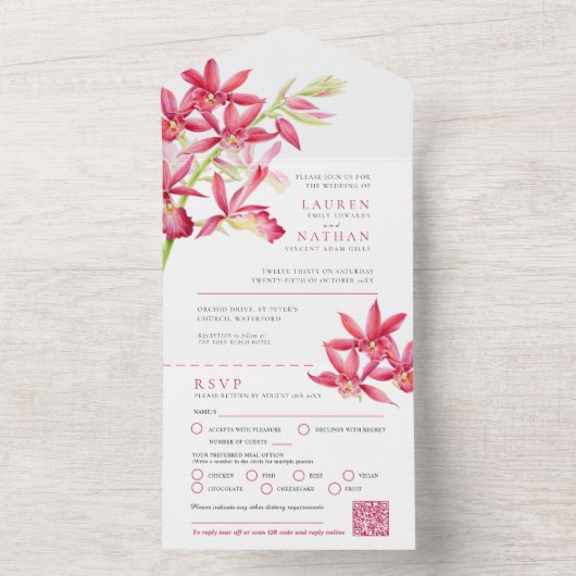 Hochzeitsmahlzeit UAWG QR All In One Einladung (Innen Boden)