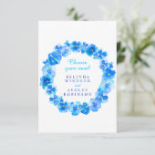 Hochzeitsmahlzeit Wahl blaue Stiefmütterchen Blume Begleitkarte (Stehend Vorderseite)