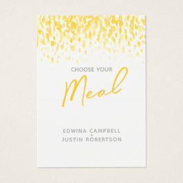 Hochzeitsmahlzeit Wahl gelbe Aquarellkarten
