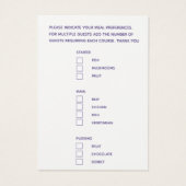 Hochzeitsmahlzeit Wahl ultraviolette Kunst kleine  (Rückseite)