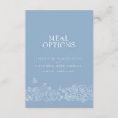 Hochzeitsmahlzeiten: dustig blaue Blüten Begleitkarte (Vorderseite)