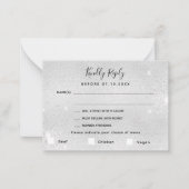 Hochzeitsmahlzeiten im Silver Glitzer UAWG Mitteilungskarte (Vorderseite)