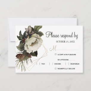 Hochzeitsmahlzeiten im Winter RSVP Karte
