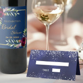 Hochzeitsmarineblau, silberblauer Glitzer Glitzern Platzkarte