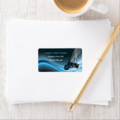 Hochzeitsmarke für Blaues Straßenrad Adressaufkleber (Insitu)