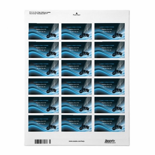 Hochzeitsmarke für Blaues Straßenrad Adressaufkleber (Vorne)